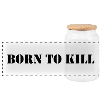 Born to kill - Panorama Keksdose mit Holzdeckel - Weiß - Vorne