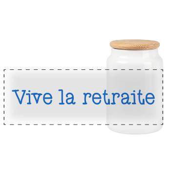 RETRAITE. RETRAITE. RETRAITEE. RETRAITE - Boîte à biscuits avec couvercle en bois - blanc - Devant