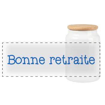 RETRAITE. RETRAITE. RETRAITEE. SENIOR. MAMIE. PAPY - Boîte à biscuits avec couvercle en bois - blanc - Devant