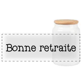 RETRAITE. RETRAITE. RETRAITEE. SENIOR. MAMIE. PAPY - Boîte à biscuits avec couvercle en bois - blanc - Devant