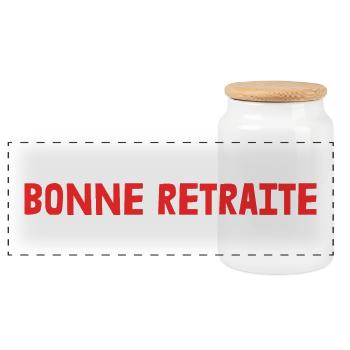 RETRAITE. RETRAITE. RETRAITEE. SENIOR. MAMIE. PAPY - Boîte à biscuits avec couvercle en bois - blanc - Devant