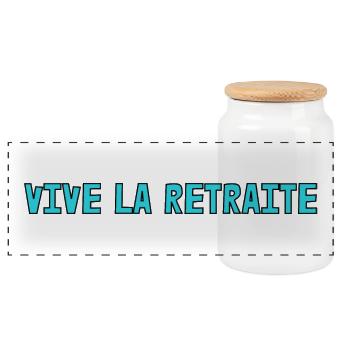 RETRAITE. RETRAITE. RETRAITEE. SENIOR. MAMIE. PAPY - Boîte à biscuits avec couvercle en bois - blanc - Devant
