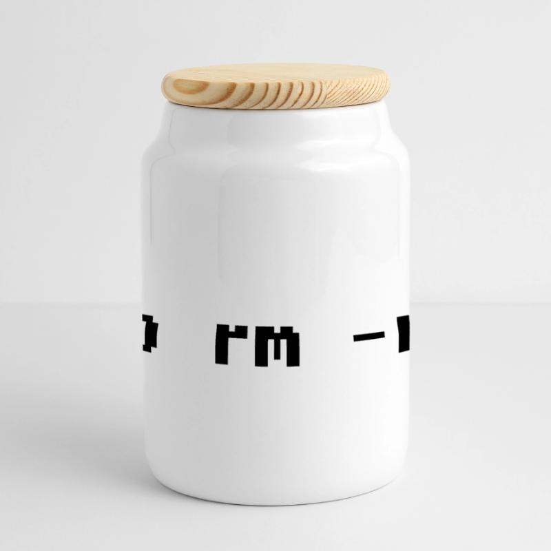 Funny Linux Admin Design Panoramic Cookie Jar with Wooden Lid