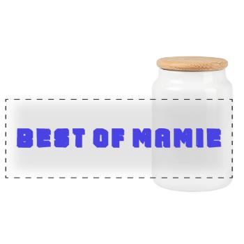 MAMIE. FÊTE DES MÈRES. BONNE FÊTE MAMIE. MAMAN - Boîte à biscuits avec couvercle en bois - blanc - Devant