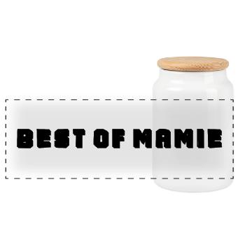 MAMIE. FÊTE DES MÈRES. BONNE FÊTE MAMIE. JE T'AIME - Boîte à biscuits avec couvercle en bois - blanc - Devant