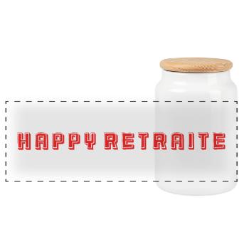 RETRAITE. RETRAITE. RETRAITEE. SENIOR. MAMIE. PAPY - Boîte à biscuits avec couvercle en bois - blanc - Devant