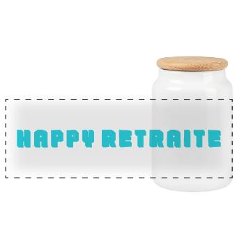 RETRAITE. RETRAITE. RETRAITEE. SENIOR. MAMIE. PAPY - Boîte à biscuits avec couvercle en bois - blanc - Devant