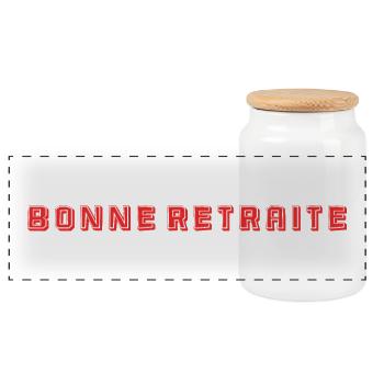 RETRAITE. RETRAITE. RETRAITEE. SENIOR. MAMIE. PAPY - Boîte à biscuits avec couvercle en bois - blanc - Devant