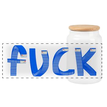 Fuck Windows Error - Panoramic Cookie Jar with Wooden Lid - white - Front