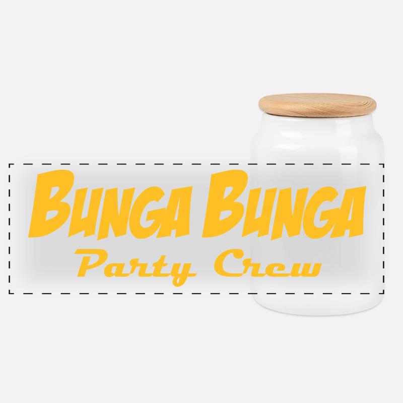 BungaBunga Party Crew - Boîte à biscuits avec couvercle en bois - blanc