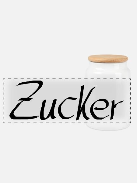 zucker - Panorama Keksdose mit Holzdeckel - Weiß