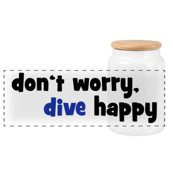 dive - Panoramic Cookie Jar with Wooden Lid - white - Front