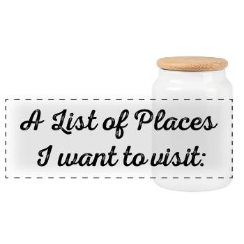 Destinations - create your own list! - Panoramic Cookie Jar with Wooden Lid - white - Front