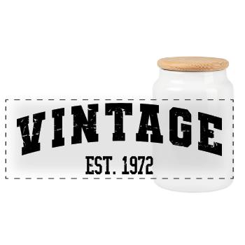 50e anniversaire, Millésime Est. 1972, Pour Homme & Femme - Boîte à biscuits avec couvercle en bois - blanc - Devant