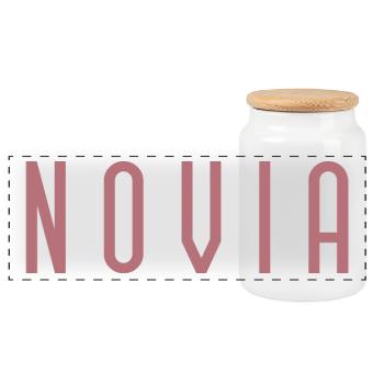 Novia Girlfriend Engagement Bridal Shower Wedding - Panoramic Cookie Jar with Wooden Lid - white - Front