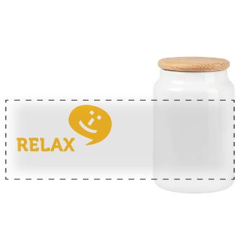 Relax Yourself. I'm Totally Funny! - Panoramic Cookie Jar with Wooden Lid - white - Front
