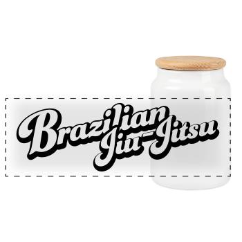 Jiu-jitsu - Boîte à biscuits avec couvercle en bois - blanc - Devant