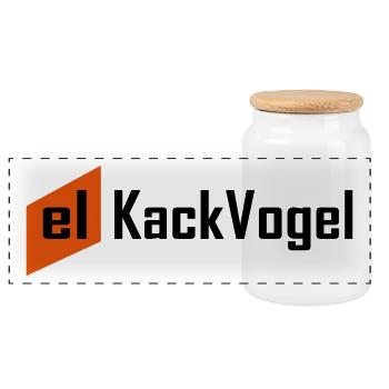 el kackvogel - Panorama Keksdose mit Holzdeckel - Weiß - Vorne