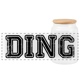 Couple design couple cadeau de mariage ding dong - Boîte à biscuits avec couvercle en bois - blanc - Devant