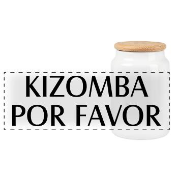 Kizomba por favor - Chemise de danse Kizomba - Boîte à biscuits avec couvercle en bois - blanc - Devant