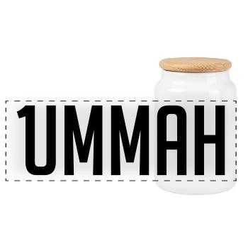 1ummah BLK - Panorama Keksdose mit Holzdeckel - Weiß - Vorne