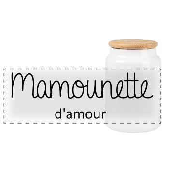 Mamounette d'amour - Boîte à biscuits avec couvercle en bois - blanc - Devant