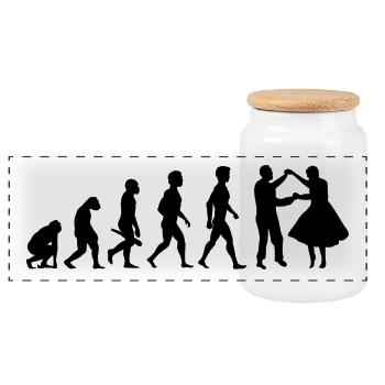 tanzen musik walzer tango disco tanz9 - Panorama Keksdose mit Holzdeckel - Weiß - Vorne