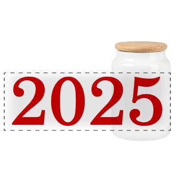 2025 Réveillon du Nouvel An Rouge - Boîte à biscuits avec couvercle en bois - blanc - Devant