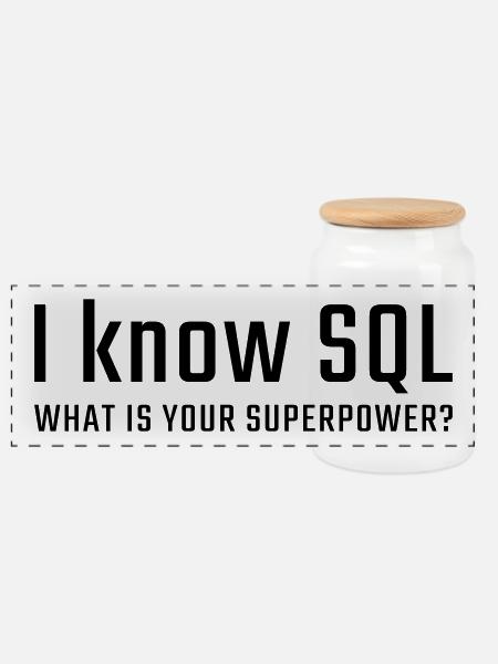 Ich kenne SQL - Panorama Keksdose mit Holzdeckel - Weiß
