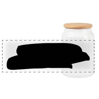 Doodle background shape - Panoramic Cookie Jar with Wooden Lid - white - Front
