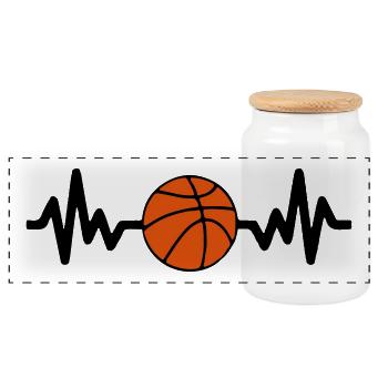 panier de basket-ball est la vie - Boîte à biscuits avec couvercle en bois - blanc - Devant