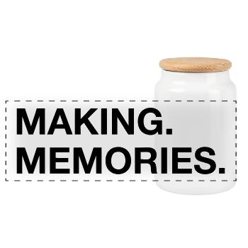 making memories - Panoramic Cookie Jar with Wooden Lid - white - Front