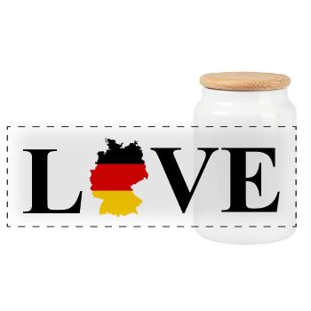 I Love Germany - Panoramic Cookie Jar with Wooden Lid - white - Front