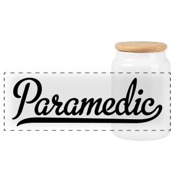 ambulancier - Boîte à biscuits avec couvercle en bois - blanc - Devant