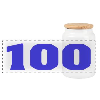 HAPPY BIRTHDAY. HAPPY BIRTHDAY. ANNIVERSARY. - Panoramic Cookie Jar with Wooden Lid - white - Front