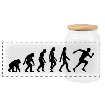 Die Evolution von Laufen - Panorama Keksdose mit Holzdeckel - Weiß - Vorne