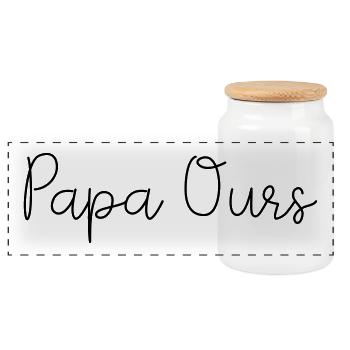 Daddy bear - Panoramic Cookie Jar with Wooden Lid - white - Front