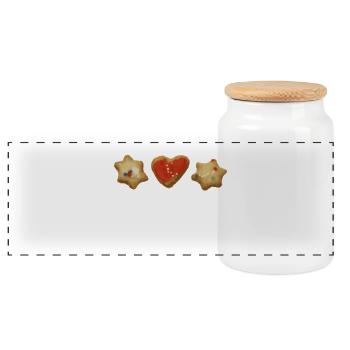 leckere Kekse von Fremden Weihnachtsgebäck Cookies - Panorama Keksdose mit Holzdeckel - Weiß - Vorne