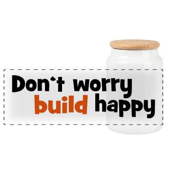 Construction - Boîte à biscuits avec couvercle en bois - blanc - Devant