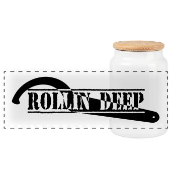 ROLLI DEEP - Boîte à biscuits avec couvercle en bois - blanc - Devant