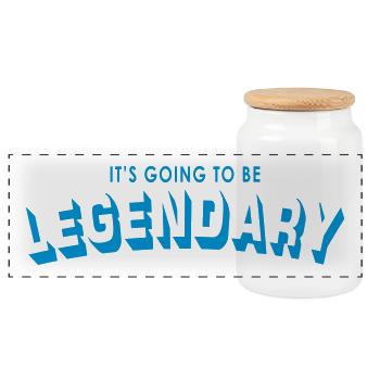 it's going to be legendary - Panoramic Cookie Jar with Wooden Lid - white - Front