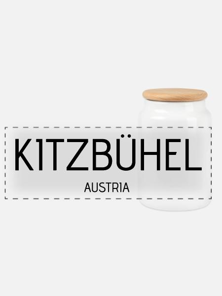 kitzbuehel - Panorama Keksdose mit Holzdeckel - Weiß