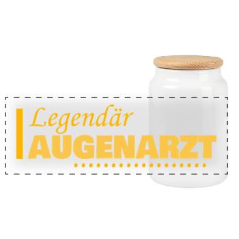 Beruf Augenarzt - Panorama Keksdose mit Holzdeckel - Weiß - Vorne