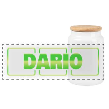 Geschenkidee Dario - Panorama Keksdose mit Holzdeckel - Weiß - Vorne