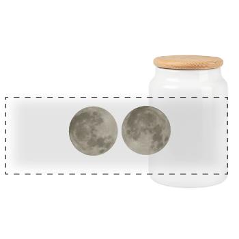 Moon - Panoramic Cookie Jar with Wooden Lid - white - Front