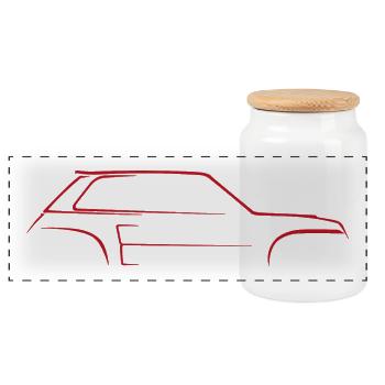 Sketch R5 turbo 2 - Panoramic Cookie Jar with Wooden Lid - white - Front