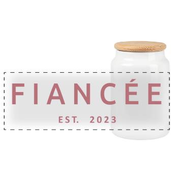 Verlobte Est. 2023 Verlobung Brautdusche Hochzeit - Panorama Keksdose mit Holzdeckel - Weiß - Vorne