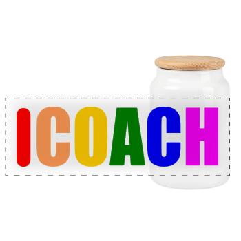 COACH - Panoramic Cookie Jar with Wooden Lid - white - Front