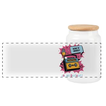 They are different ! - Panoramic Cookie Jar with Wooden Lid - white - Front