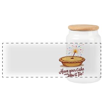 Sweet apple pie - Panoramic Cookie Jar with Wooden Lid - white - Front